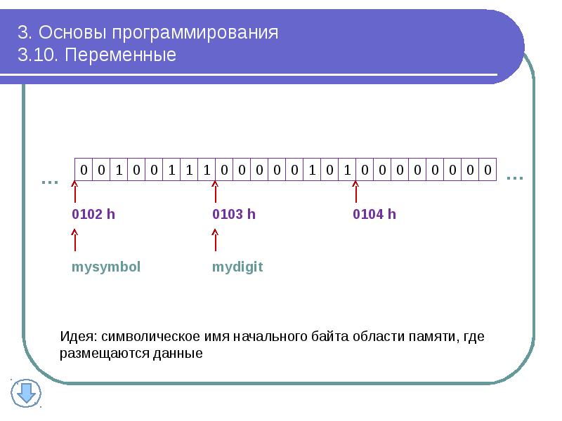 3. Основы программирования 3.10. Переменные 3. Основы программирования 3.10. Переменные