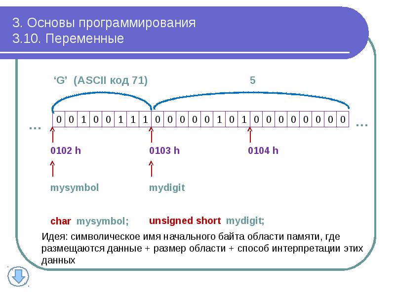 3. Основы программирования 3.10. Переменные 3. Основы программирования 3.10. Переменные