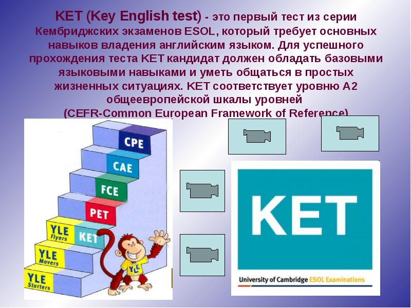 KET (Key English test) - это первый тест из серии Кембриджских экзаменов ES...