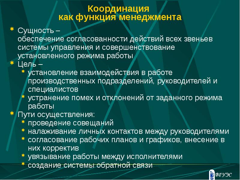 Координация как функция менеджмента презентация