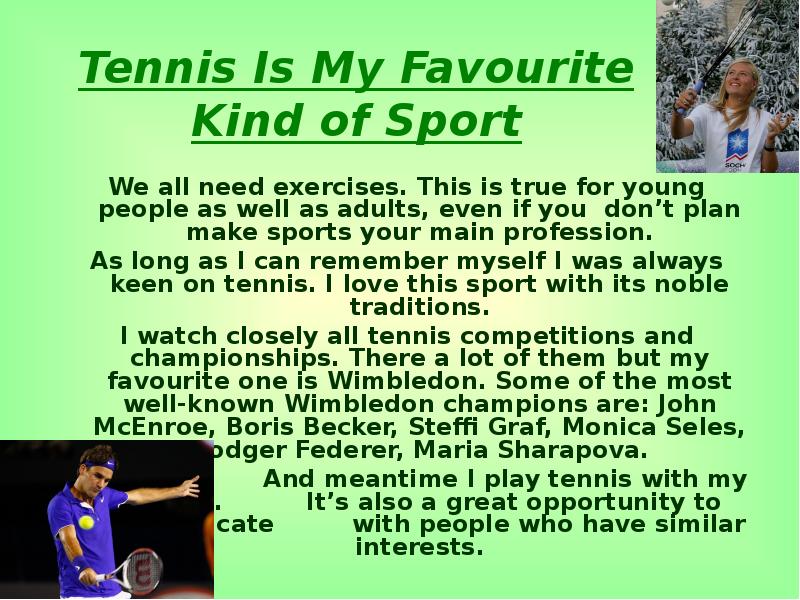 Name 5 sport. Теннис на английском языке. Теннис презентация по английскому. Презентация про теннис на английском. Топик по английскому языку на тему спорт.