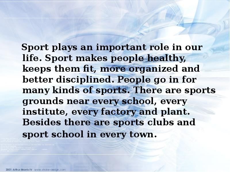 Sport makes people