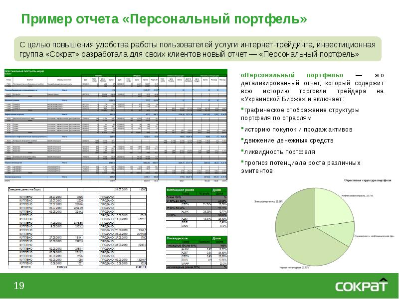 Отчет по портфелю проектов образец