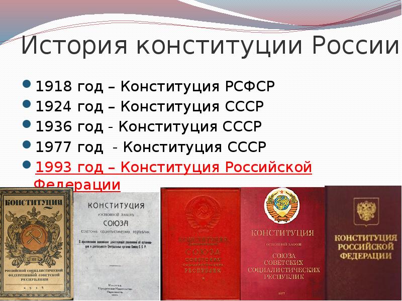 Проект по обществознанию история появления конституции рф