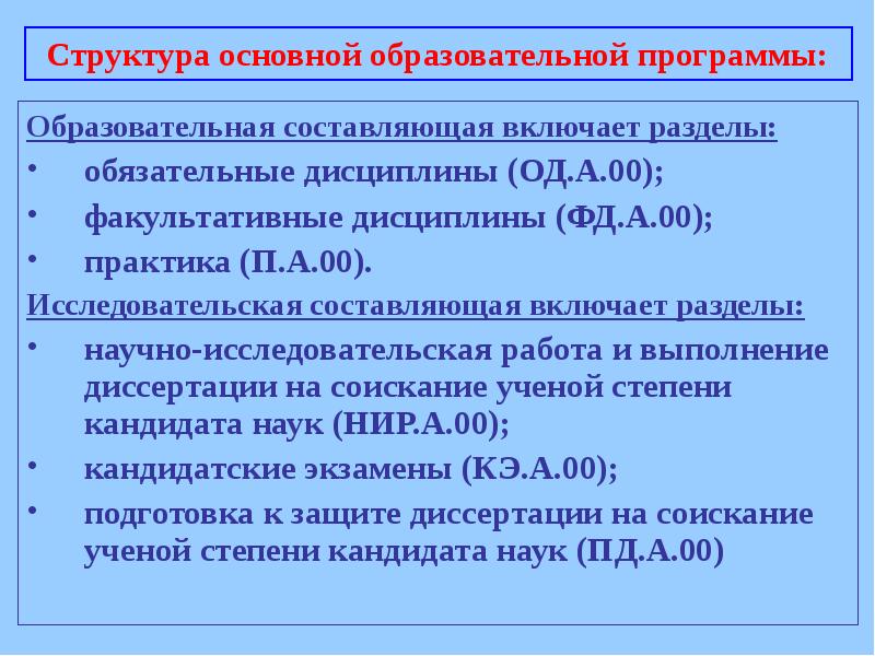 Структура основной образовательной программы. Образовательная составляющая это. Пнатомиснскре образование составляющие щуб.