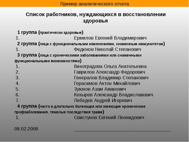 Аналитический отчет презентация