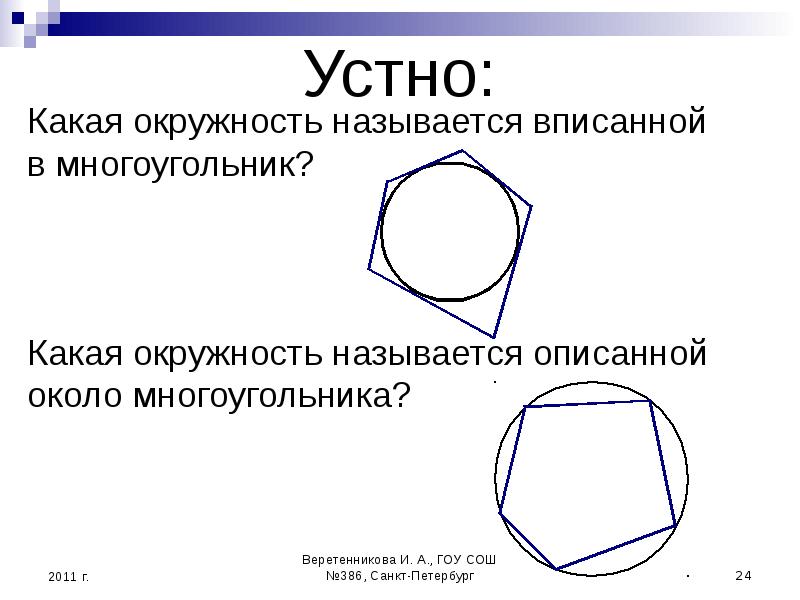 Окружности описан многоугольник