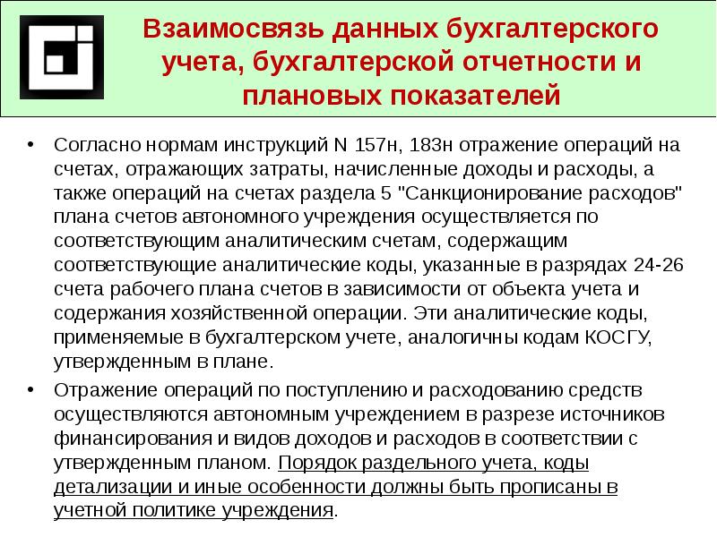 План счетов автономных учреждений 183н