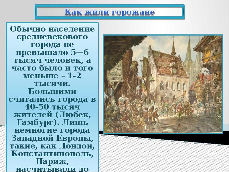 Горожане их образ жизни история 6 класс