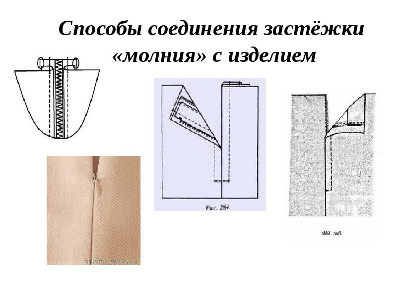 Схема обработки потайной застежки