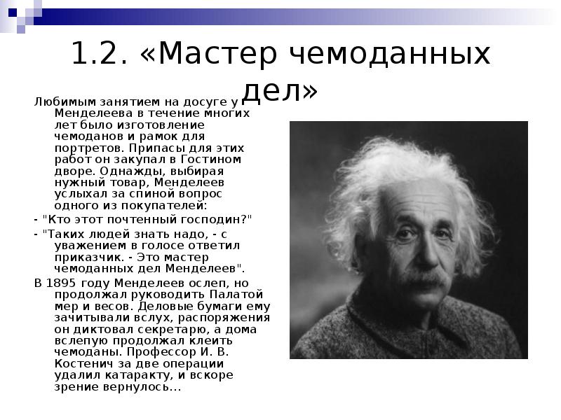 Менделеев чемоданных дел мастер