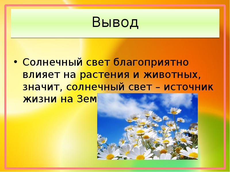 Солнечный свет на земле 5 класс презентация