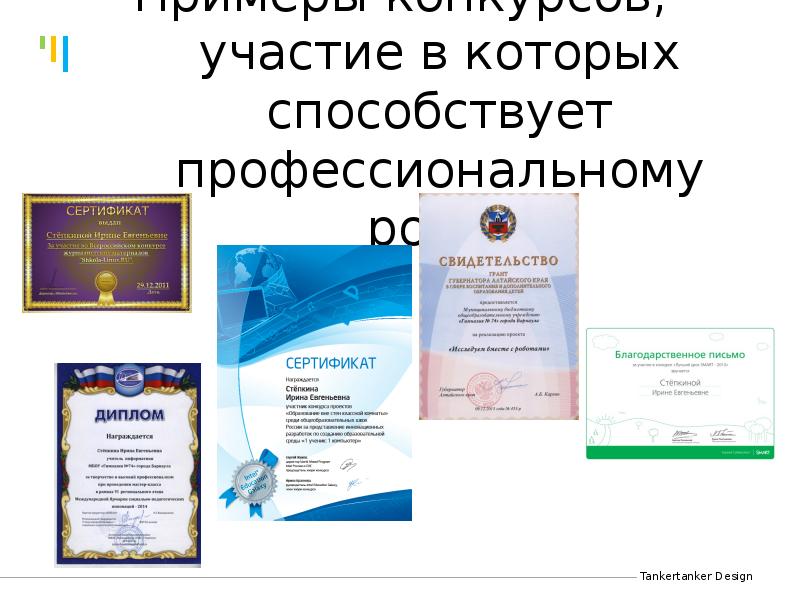 Примеры конкурсов, участие в которых способствует профессиональному росту