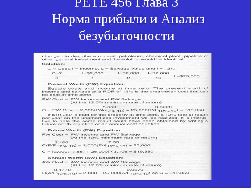 Анализ безубыточности презентация