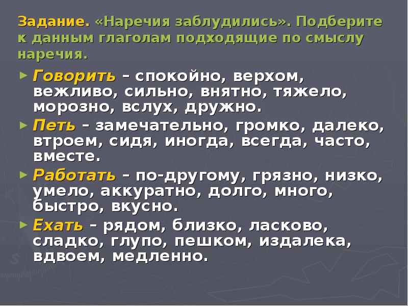 История наречий презентация