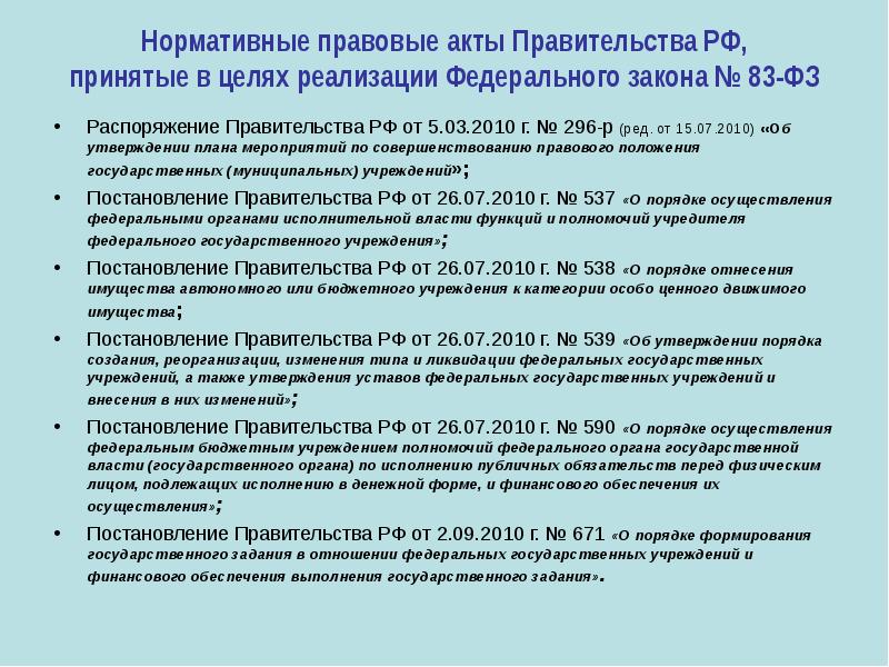 Федеральные законы постановления правительства