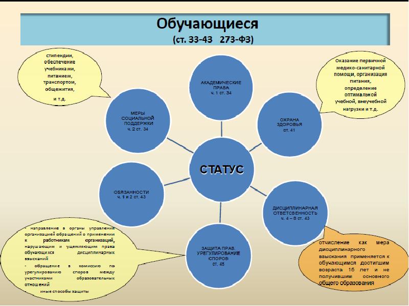 Правовой статус обучающихся презентация