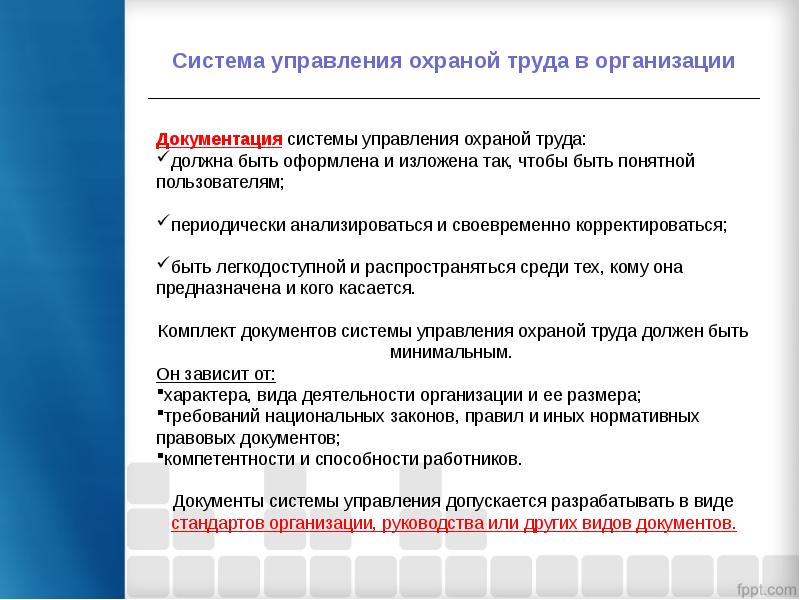 Руководство по системе управления охраной труда образец