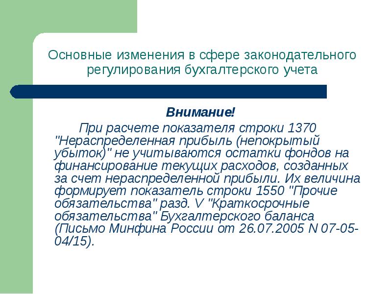 Учет нераспределенной прибыли презентация