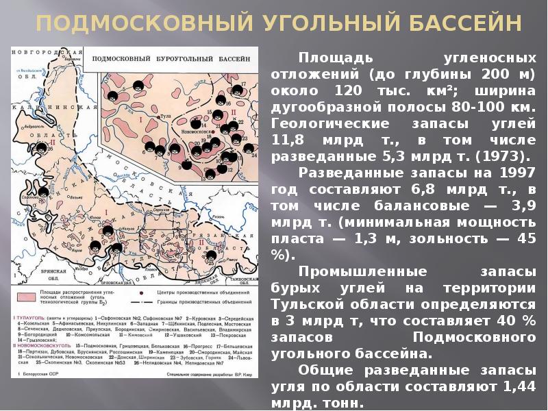 Вид и качество угля печорского каменноугольного бассейна по плану