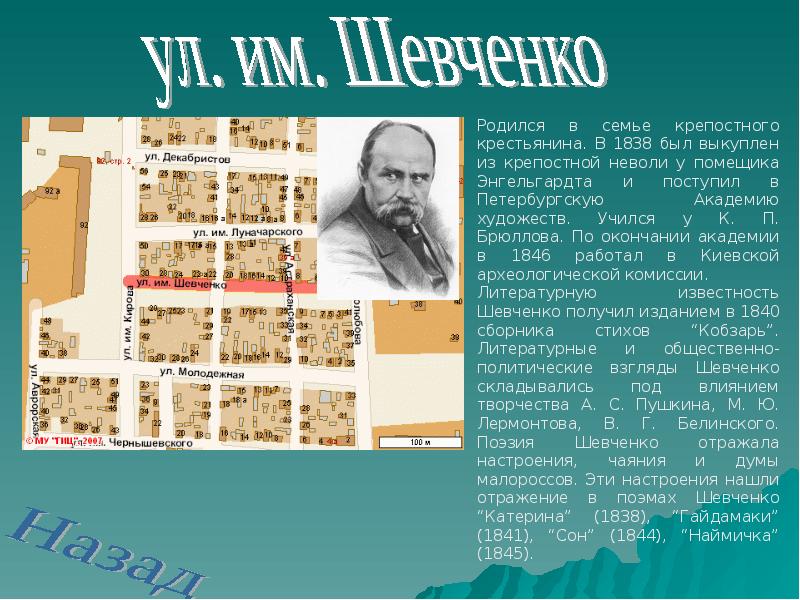 Список шевченко. Литературный путеводитель.