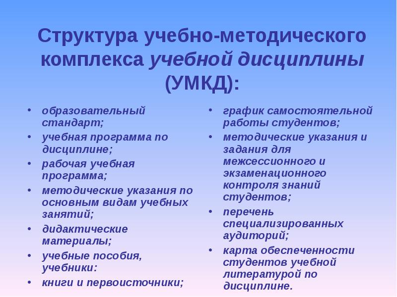 Комплекс дисциплины