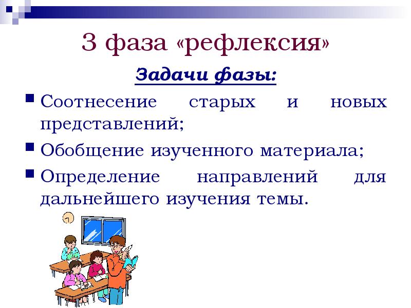 Обобщают представление. Задачи рефлексии. Фаза рефлексии. Обобщение изученного материала задача. Фаза рефлексии определены.