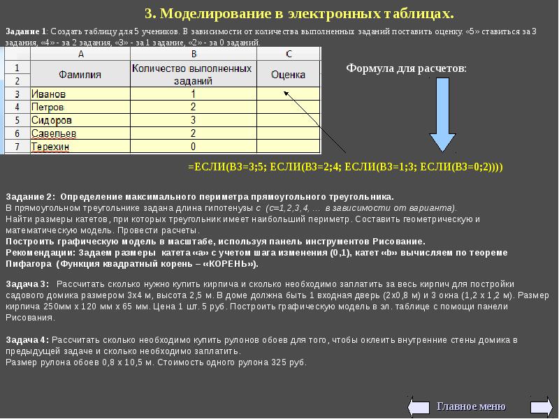 Моделирование электронных. Моделирование в электронных таблицах. Моделирование с помощью таблиц. Моделирование Эл.таблицы. Задачи электронных таблиц.