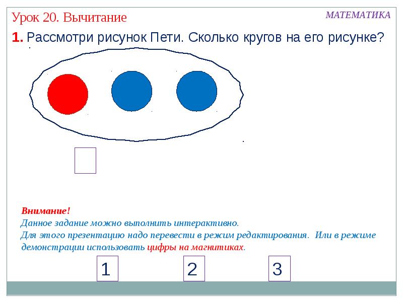 Сколько кругов на рисунке 1 класс