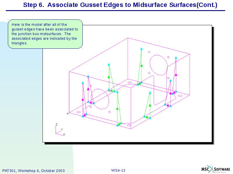 Step 6. Associate Gusset Edges to Midsurface Surfaces(Cont.)