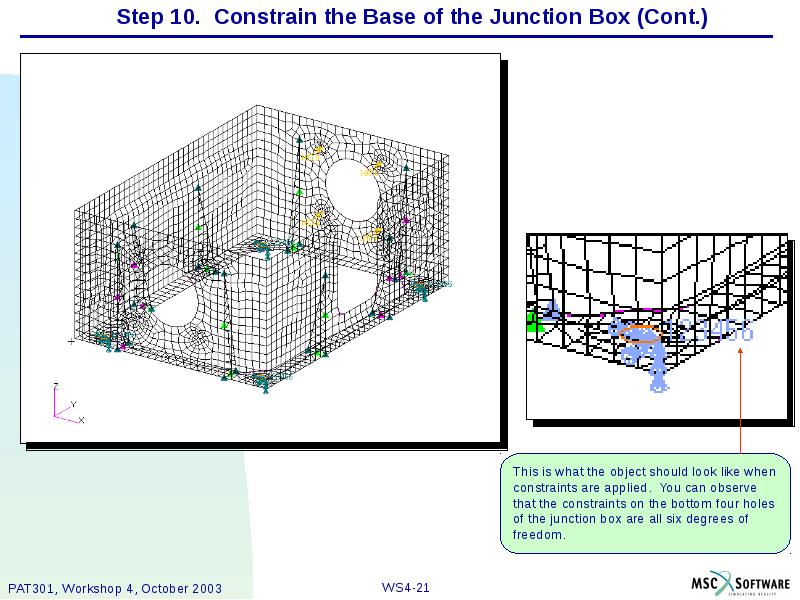 Step 10. Constrain the Base of the Junction Box (Cont.)
