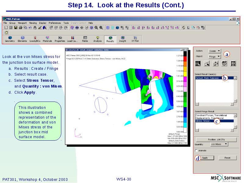 Step 14. Look at the Results (Cont.) Look at the von