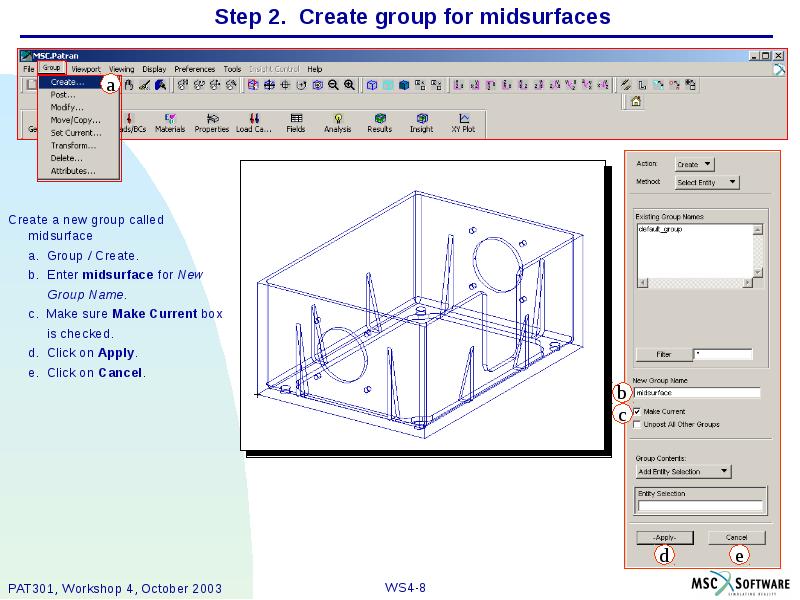 Step 2. Create group for midsurfaces Create a new group called