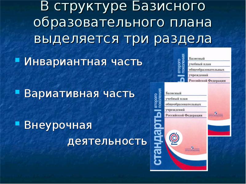 Какие особенности должна учитывать вариативная часть базисного учебного плана ответ на тест