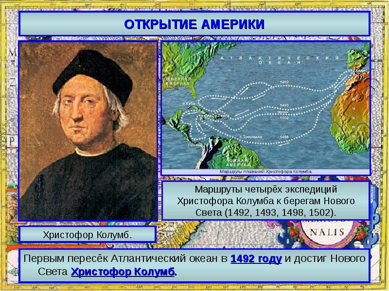 Великие географические открытия открытие америки. Открытие Христофора Колумба в 1492 году.