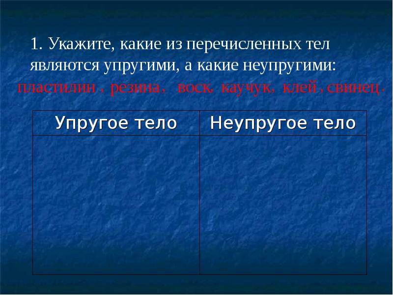 Какие из перечисленных тел. Какие тела называются упругими. По каким признакам тела делятся на упругие и неупругие. Какое воздействие на тело называется упругим. Самыми плотными из перечисленных тел являются.