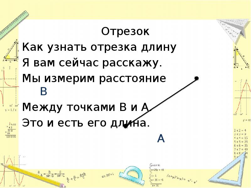 Отрезок длина отрезка расстояние между точками