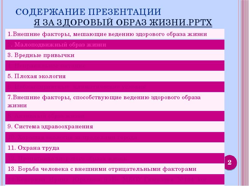 Содержание презентации о компании