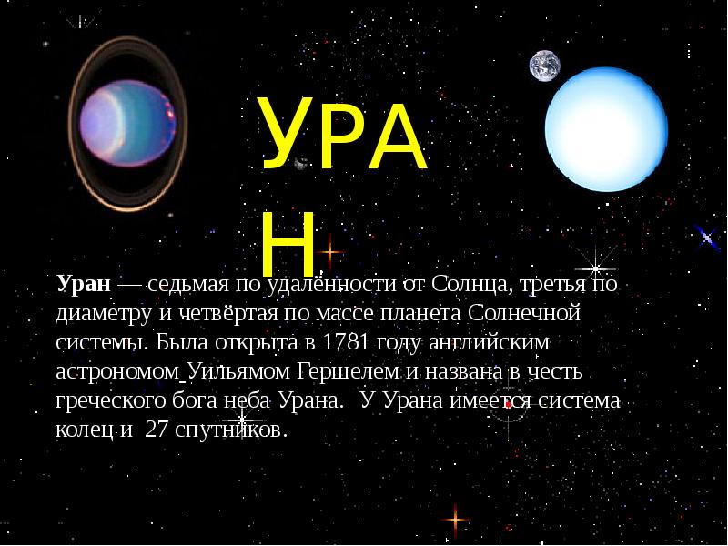 Планета уран среднее расстояние от солнца. Седьмая по удаленности от солнца Планета. Седьмая по удаленности от солнца большая Планета солнечной системы. Четвертая по диаметру и третья по массе Планета солнечной системы. Какая по счету Планета Уран по удаленности от солнца.