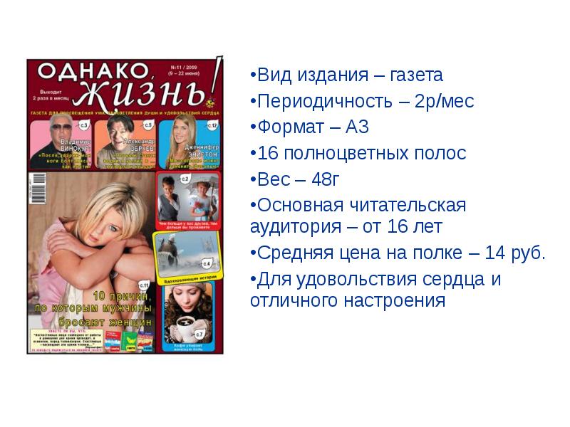 Вид издания – газета Вид издания – газета Периодичность – 2р/мес