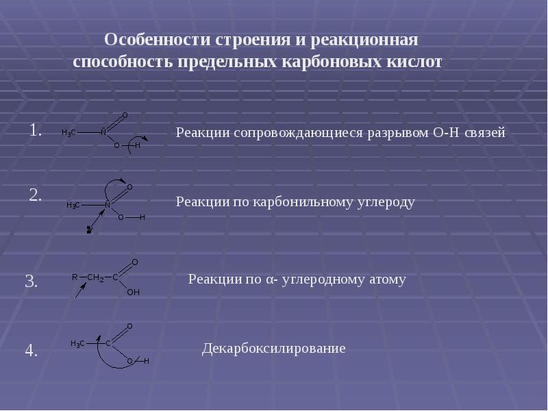 Кислоты строение и свойства