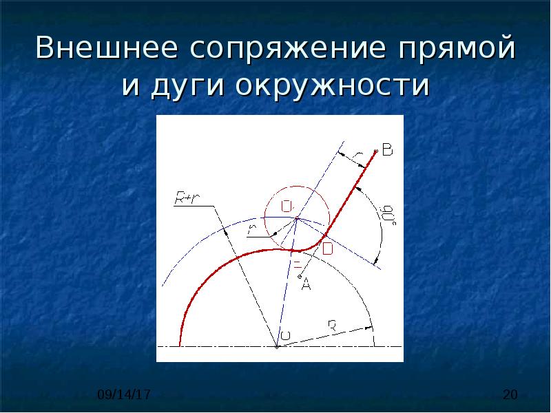 Презентация сопряжение прямой и окружности