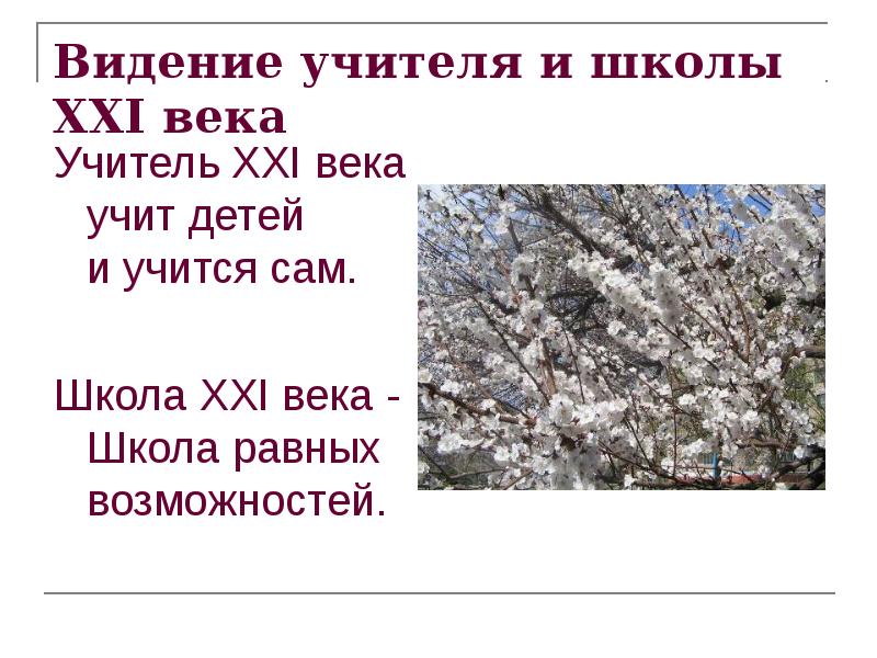 Видение учителя и школы ХХI века
Учитель XXI века учит детей Видение учителя и школы ХХI века
Учитель XXI века учит детей