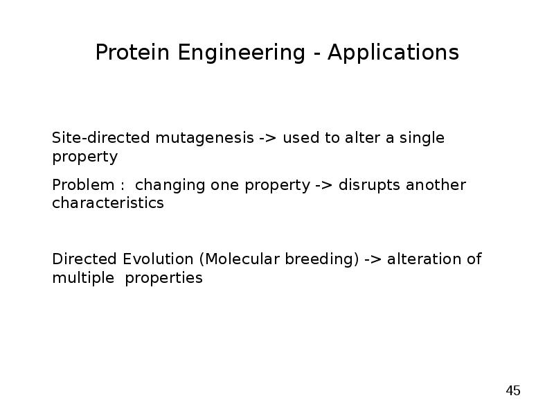 Directed Mutagenesis and Protein Engineering