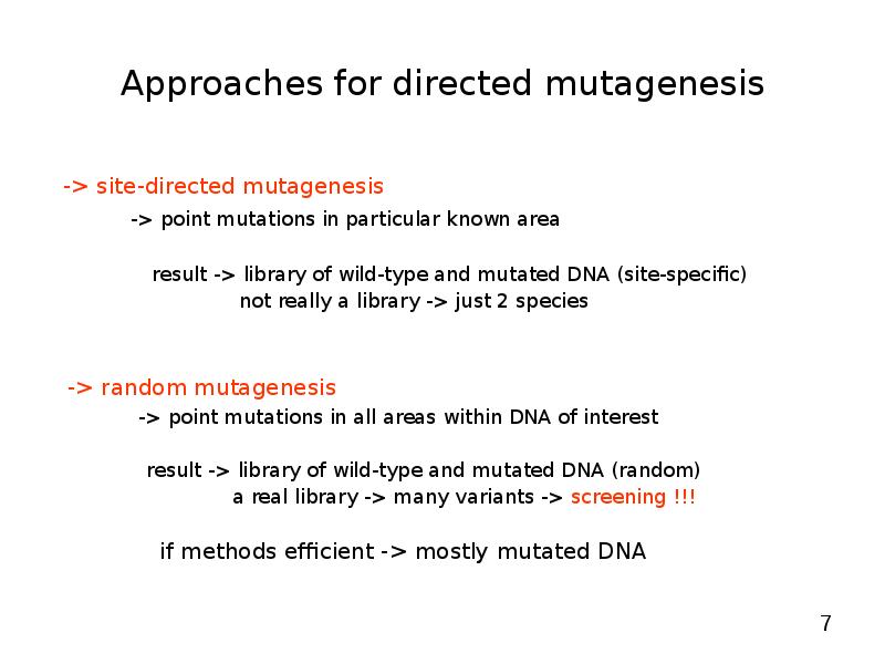 Directed Mutagenesis and Protein Engineering