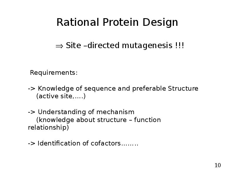 Directed Mutagenesis and Protein Engineering
