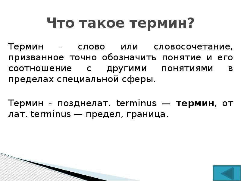 Текст термин