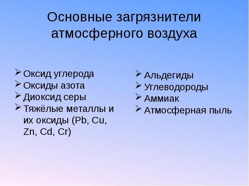 Вещества загрязняющие воздух. Основные вещества загрязнители атмосферы. Основные загрязнители воздуха. Основные источники загрязнения атмосферного воздуха. Основные загрязнители воздуха атмосферы.