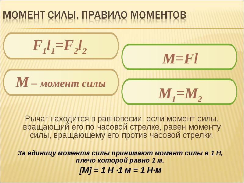 Как находиться в моменте. Правило моментов сил. Расчёт рычага и силы. Рассчитать рычаг. Вращающий момент единицы измерения.