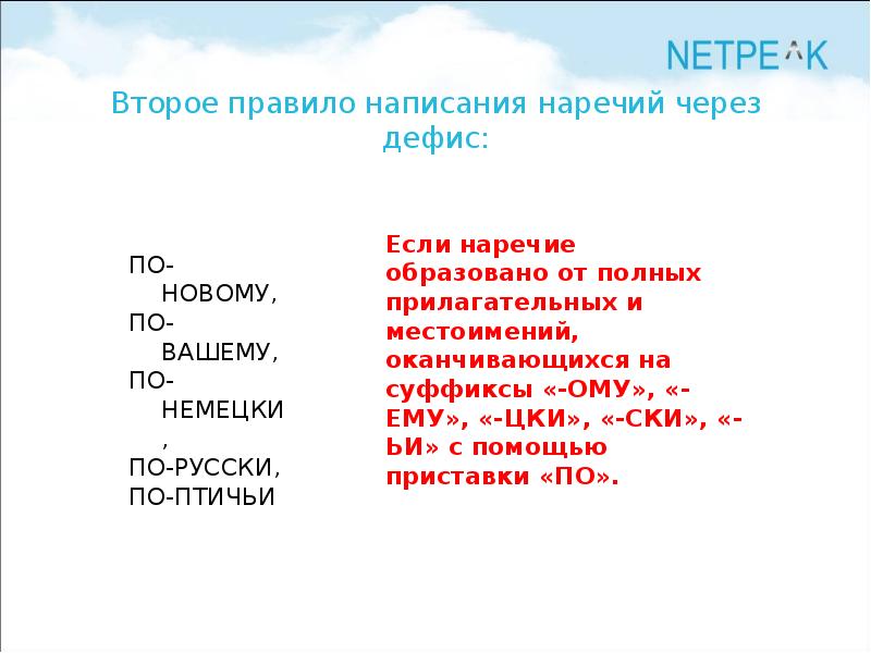 Правописание наречий презентация